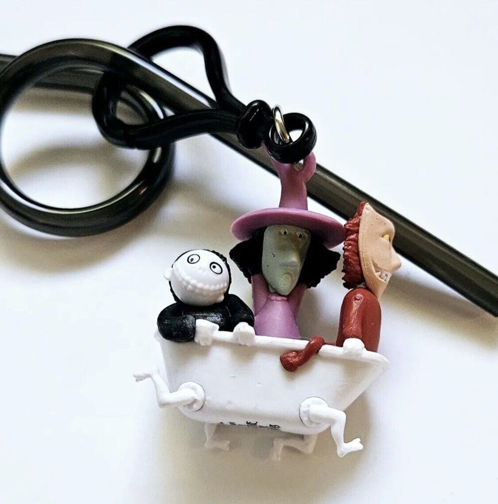 Disney Parks Nightmare Before Christmas Lock Shock & Barrel Straw Clip New